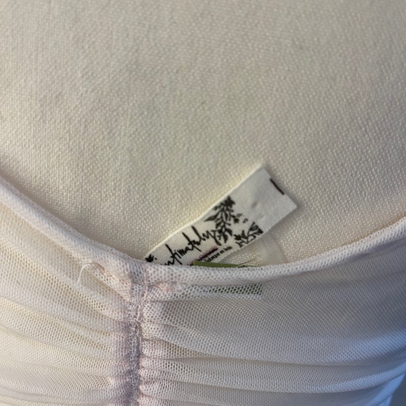 FREE People Intimately All I Think About Brami Ruched Sheer Light Pink SZ S NWT - Picture 6 of 9